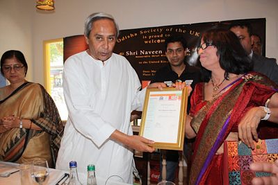 Chief Minister Shri Naveen Patnaik at a Felicitation Function organised by Odisha Society of the UK at POTLI Indian Restaurant in London Date-27-May-2012