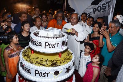 Chief Minister, Sri Naveen Patnaik attending the Celebration of 1st Birth anniversary of Orissa Post at BhubaneswarDate-31-Mar-2012