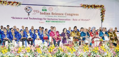 Honble Prime Minister of India Dr. Manmohan Singh inaugurating 99th Indian Science Congress at KIIT University Bhubaneswar Date-03-Jan-2012