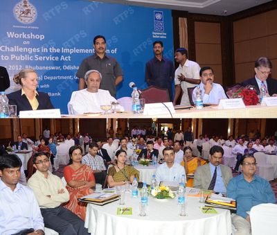 Chief Minister Shri Naveen Patnaik at the Workshop on Right to Services Act- Knowledge Sharing and its Implementation at Hotel Mayfair, BhubaneswarDate-23-Nov-2012