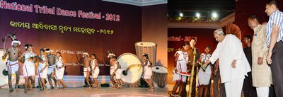 Chief Minister Shri Naveen Patnaik inaugurating Tribal Dance Festival-2012 at Utkal Mandap, BhbaneswarDate-10-Dec-2012