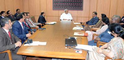 Members of National Defence Academy interacting with Chief Minister Shri Naveen Patnaik at Secretariat