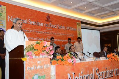 Chief Minister Shri Naveen Patnaik addressing at the 2nd National Seminar on Food Safety 20 Thirteen at Hotel Mayfair.bbsr