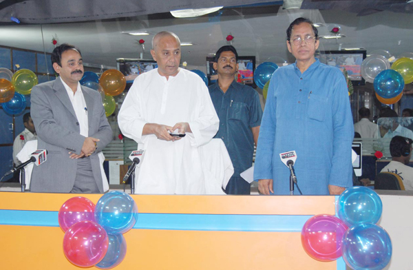 Naveen Patnaik inaugurating Naxatra News at 3rd floor , Indradhanu Market, IRC Village, Nayapalli, Bhubaneswar. 