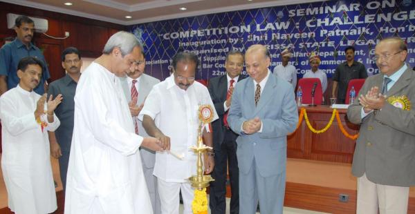 Naveen Patnaik inaugurating  Seminar on Competition Law  Challenges and Answers at Cuttack.