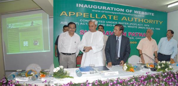 Naveen Patnaik launching the website on Appellate Authorities at State Pollution Control Board, Bhubaneswar.
