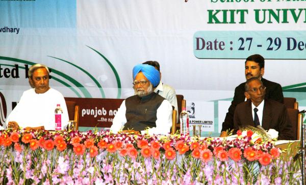 Honble Prime Minister of India Dr. Manmohan Singh at the 92nd Annual Conference of the Indian Economic Association at School of Management, KIIT University. Chief Minister Shri Naveen Patnaik also present.