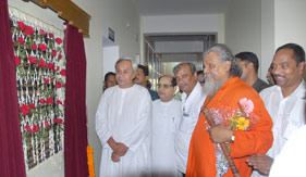 Naveen Patnaik inaugurating the Durga Testing Laboratory at the Govt Ayurvedic Hospital premises at Nageswartangi in Bhubaneswar on Sunday.