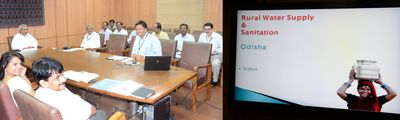 Chief Minister Shri Naveen Patnaik reviewing on drinking water problem in the State at SecretariatDate-09-Apr-2012