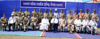 Chief Minister Shri Naveen Patnaik at the 77th Odisha Police Formation Day at Reserve Police Ground, CuttackDate-01-Apr-2012