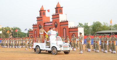 Chief Minister Shri Naveen Patnaik inspecting the Dikshant Parade Ceremony at Biju Patnaik Police AcademyDate-17-Mar-2012