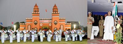 Chief Minister Shri Naveen Patnaik at the Beating the Retreat Ceremony-2012 at OSAP 7th BN, Parade Ground, Bhubaneswar Date-30-Jan-2012