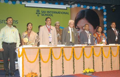 Governor Sri Murlidhar Chandrakant Bhandare in the valediction function of British Council Young Global Citizens Summit-2012 at SAI International School Date-28-Jan-2012