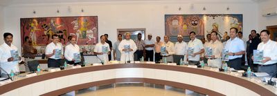Chief Minister Shri Naveen Patnaik at the 11th Governing Body Meeting of Chilika Development Authority at the Secretariat
