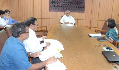 Chief Minister Shri Naveen Patnaik taking review meeting on welfare programmes for differently abled persons at Secretariat Date-01-Aug-2012