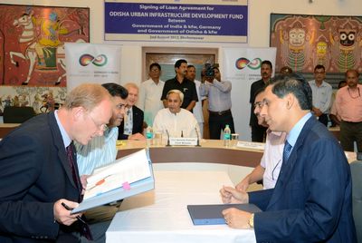 Signing of Loan Agreement between Government of India and KFW, and Govt of Odisha, Odisha Urban Infrastructure Development Fund (OUIDF) in presence of Chief Minister Shri Naveen Patnaik at SecretariatDate-02-Aug-2012