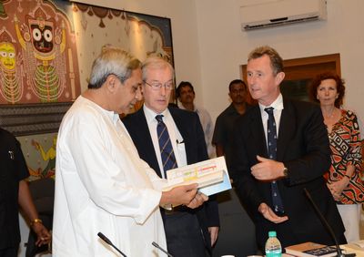 Chief Minister Shri Naveen Patnaik at a meeting with British Parliamentary Delegation at Secretariat Dated-21-Aug-2012