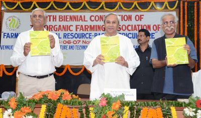 Chief Minister Shri Naveen Patnaik at the 4th Biennial Convention of Organic Farmers at M.S. Swaminathan Hall, OUAT, Bhubaneswar Date-06-Nov-2012