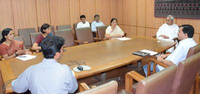 Chief Minister Shri Naveen Patnaik at a Meeting on women Self Help Group at SecretariatDate-19-Nov-2012