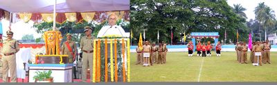 Chief Minister Shri Naveen Patnaik addressing & giving prizes at the Closing Ceremony of Plolice Duty Meet at CuttackDate-20-Nov-2012