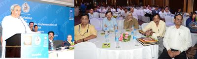 Chief Minister Shri Naveen Patnaik addressing at the Workshop on �Right to Services Act- Knowledge Sharing and its Implementation� at Hotel Mayfair, BhubaneswarDate-23-Nov-2012