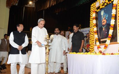 Chief Minister Shri Naveen Patnaik at the State Level birth anniversary of Raja Ramchandra Mardharaj Deo organized at Jaydev Bhawan  Date-13-Jan-2013