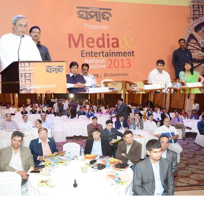 Chief Minister Shri Naveen Patnaik addressing at the Media and Entertainment National Conclave-2013
