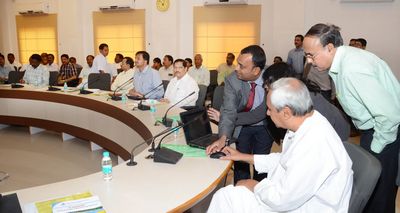 Chief Minister Shri Naveen Patnaik Launching On-line Project Monitoring System (e-Nirman) 