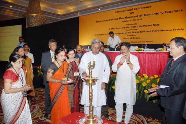 Chief Minister Shri Naveen Patnaik inaugurating the International Seminar on issue pertaining to in-service development of Elementary School Teachers at Hotel Swasti Plaza, Bhubaneswar.