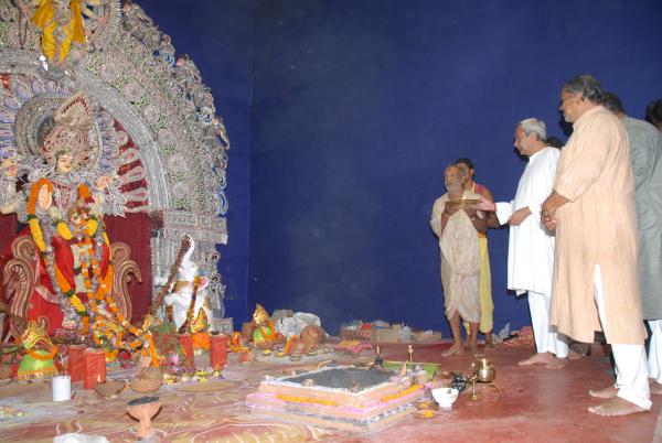 Chief Minister Shri Naveen Patnaik visiting different Gaja Laxmi Mandap at Bhubaneswar.