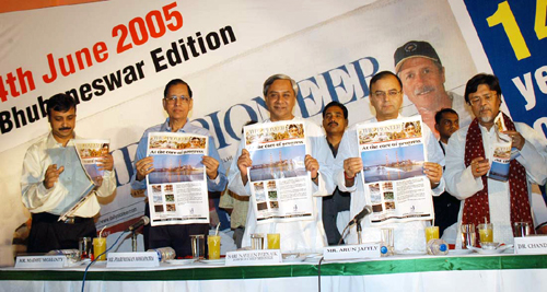 Naveen Patnaik launching the Orissa  Edition of  THE PIONEER at Hotel Swosti Plaza.