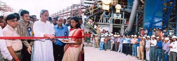 Naveen Patnaik inaugurating the integrated Steel Plant of Adhunik Mataliks at Chandinihariharpur, Rourkela.