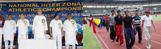 Naveen Patnaik attending 17th National Inter-Zonal Junior Athletic Championship-2005 at Kalinga Stadium, Bhubaneswar.