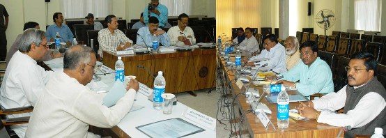 Naveen Patnaik at the State Level High Power Vigilance and Monitoring Committing Meeting at Secretariat.