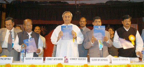 Naveen Patnaik releasing a Souvenir on the occasion of All Orissa Junior Doctors Conference at SCB Medical College.