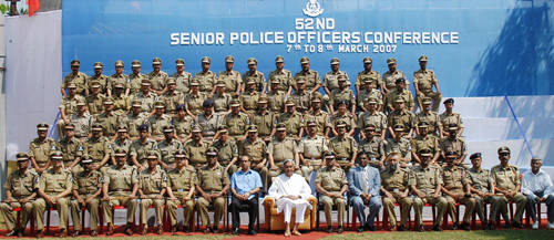 Naveen Patnaik attending the 52nd Senior Police Officers Conference at Cuttack.