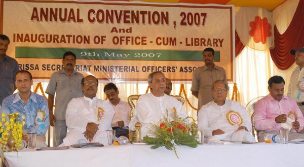Naveen Patnaik attending Convention of Orissa Secretariat ministerial Officers`Association  at Kharabelanagar, Bhubaneswar.