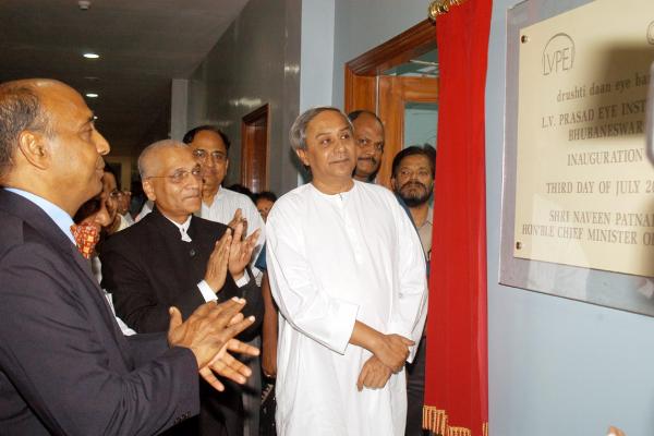Chief Minister Shri Naveen Patnaik inaugurating `Drusti Daan Eye Bank` at L.V. Prrasad Eye Institute , Bhubaneswar.