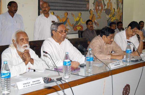 Naveen Patnaik presiding over the Scheduled caste welfare advisory board meeting at Secretariat.