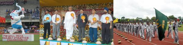 Naveen Patnaik inaugurating the 73rd  All India Railway Athletics Championship  at Kalinga Stadium, Bhubaneswar.