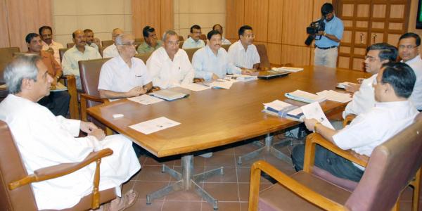 Naveen Patnaik presiding over the meeting on Five Year Prospective Plan of Forest & Environment Department at Secretariat.