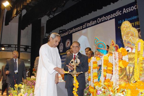 Naveen Patnaik inaugurating 54th Annual Conference of Indian Orthopedic Association at KIIT University Campus.