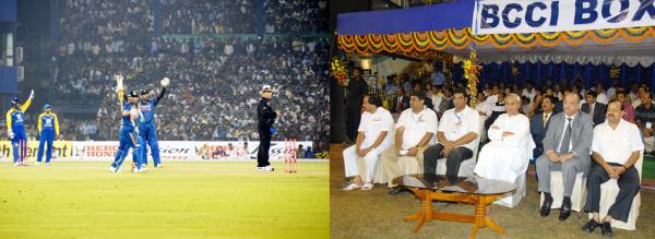 Naveen Patnaik watching Sri-Lanka India 3rd ODI at Barabati Stadium, Cuttack.