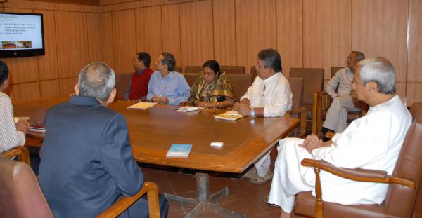 Naveen Patnaik reviewing the Mission Shakti at Secretariat.