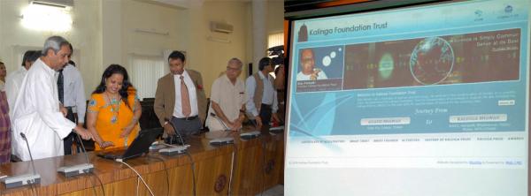 Naveen Patnaik Opening Website of Kalinga Foundation Trust at Secretariat.