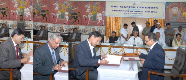 MoU signed for three Power Projects in the State with Power Secretary P.K. Jena at Secretariat in presence of Chief Minister Shri Naveen Patnaik and other dignitaries.