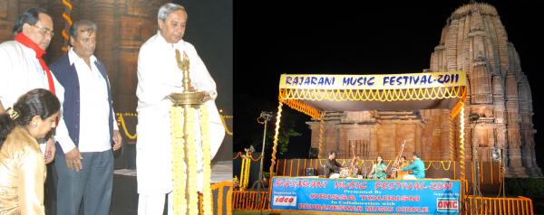 Naveen Patnaik inaugurating Rajarani Music Festival -2011 at Rajarani Temple Complex, Bhubaneswar.